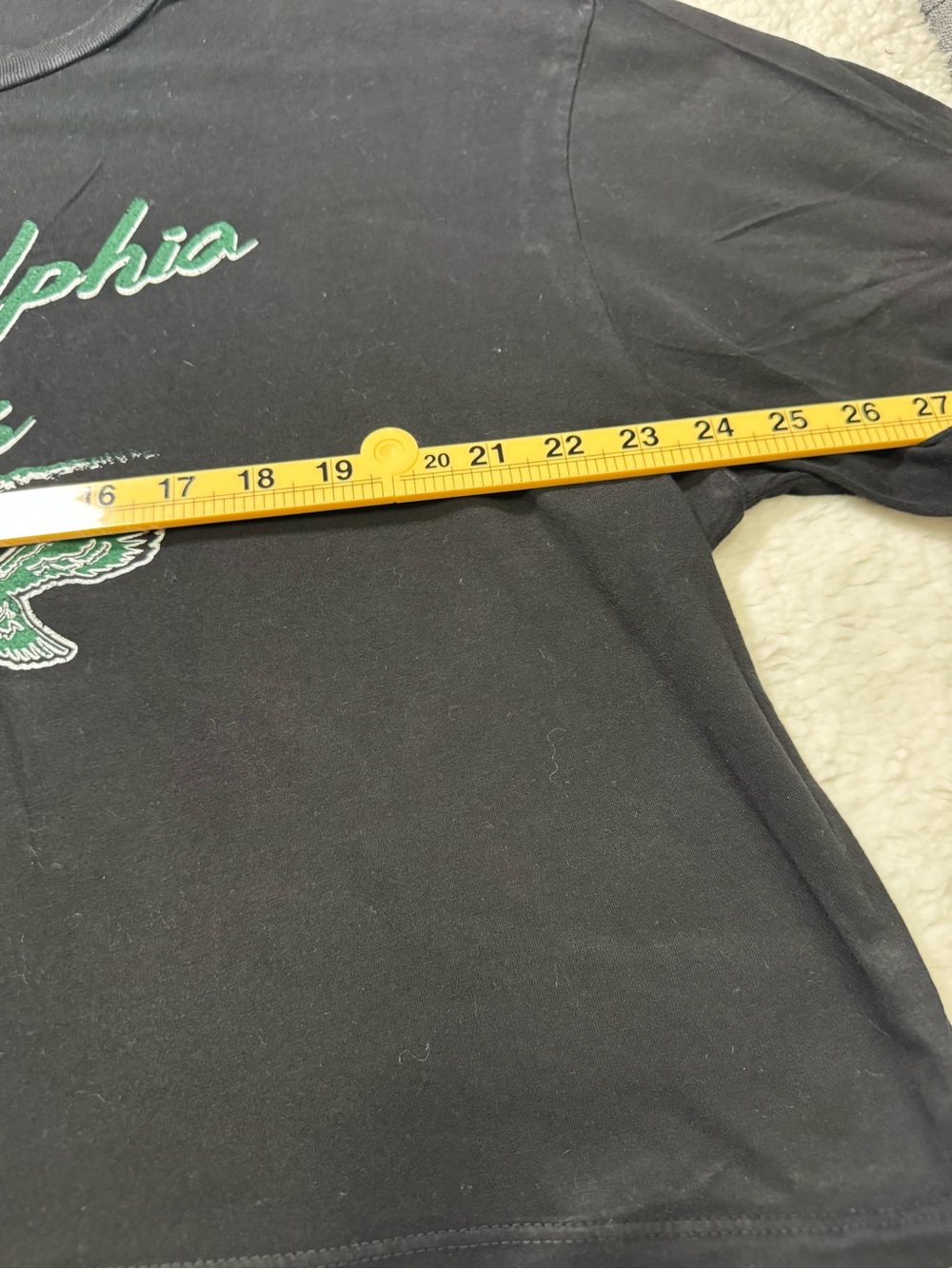 Majestic Black Crop Tee with Green Philadelphia Eagles Script - Picture 5 of 5
